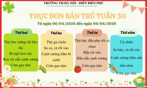Thực đơn bán trú Tuần 31, Năm học 2025-2026