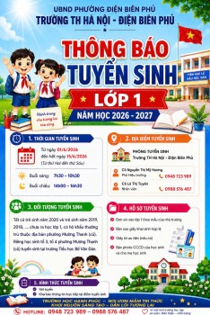 THÔNG BÁO TUYỂN SINH LỚP 1, NĂM HỌC 2026-2027